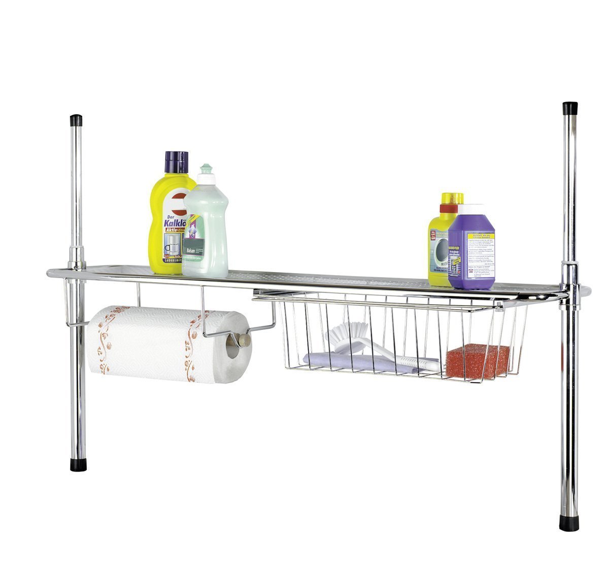 Klemmregal Unterschrank Teleskopregal Rollenhalter Küchenregal